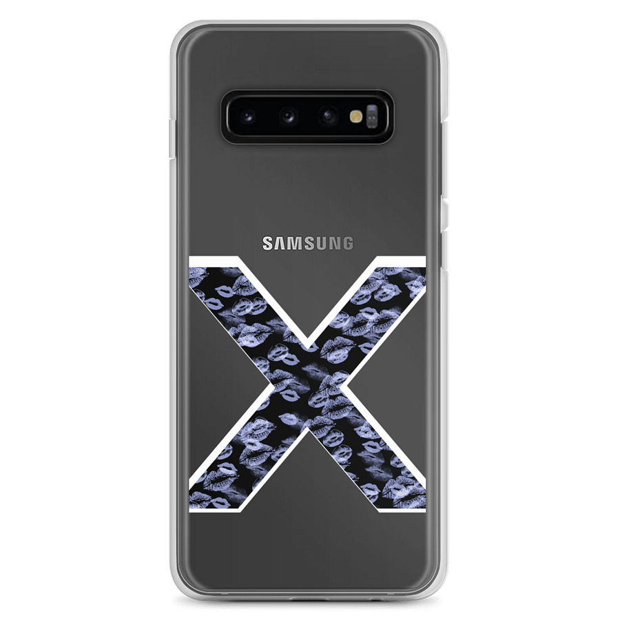 Black X Light Blue Lipstick Kisses Phone Case S product image (1)
