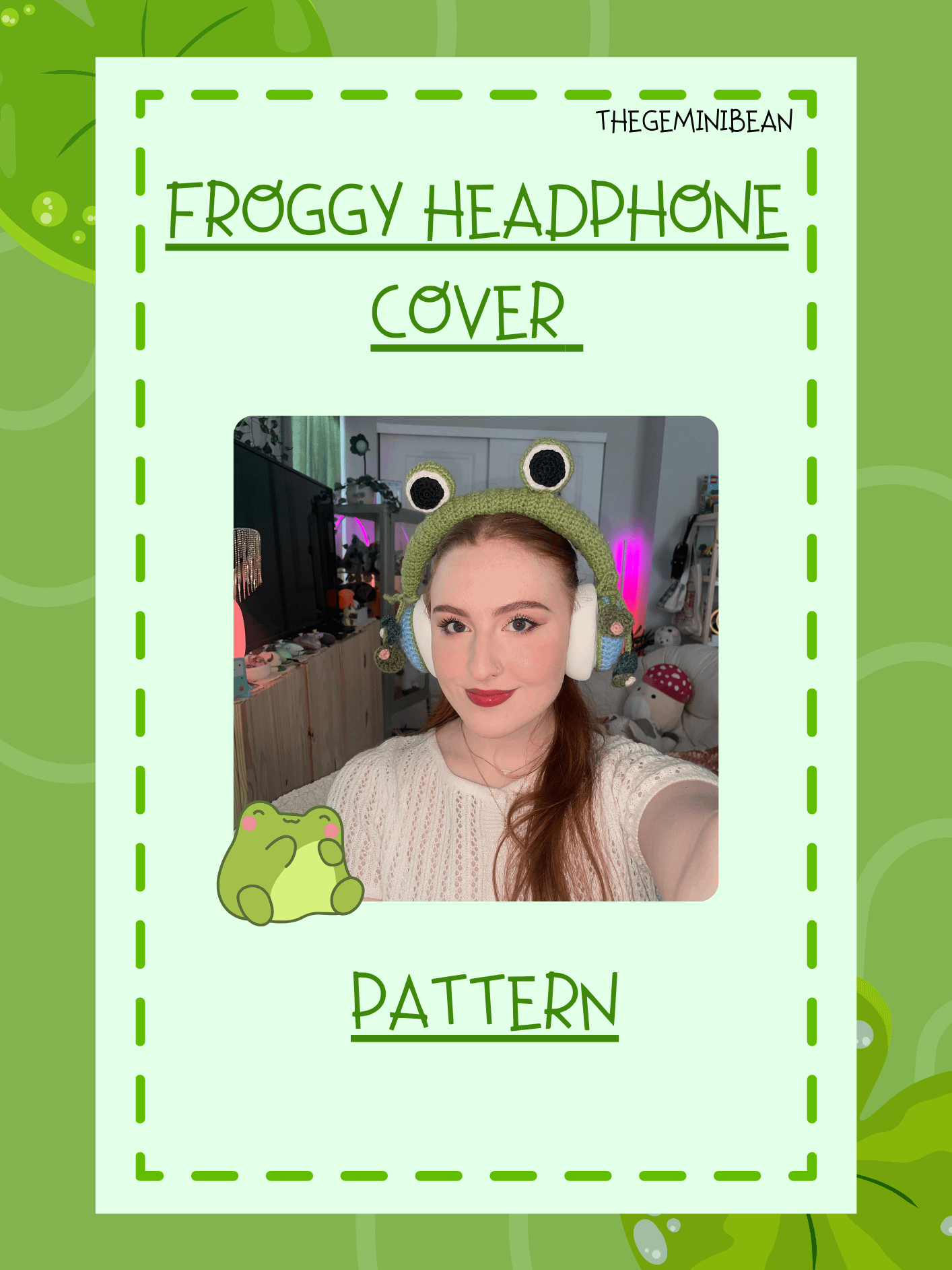 Crocheted Frog Headphone Cover Pattern product image (2)