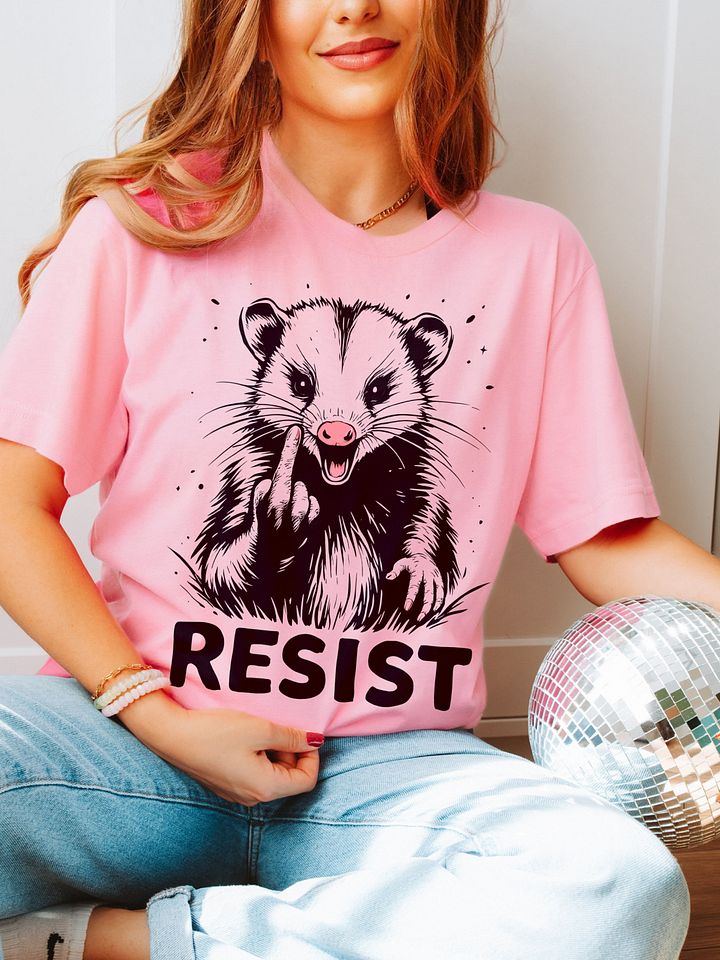 Resist Fight Fascism Angry Opossum Middle Finger Anti Trump Anti Maga Anti Musk Pro Liberal T Shirt product image (41)