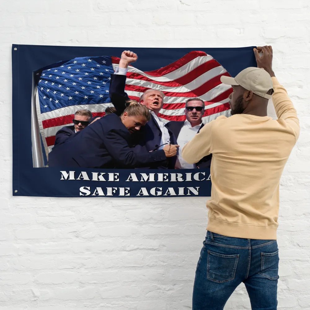 Trump 2024 Make America Safe Again Flag product image (11)
