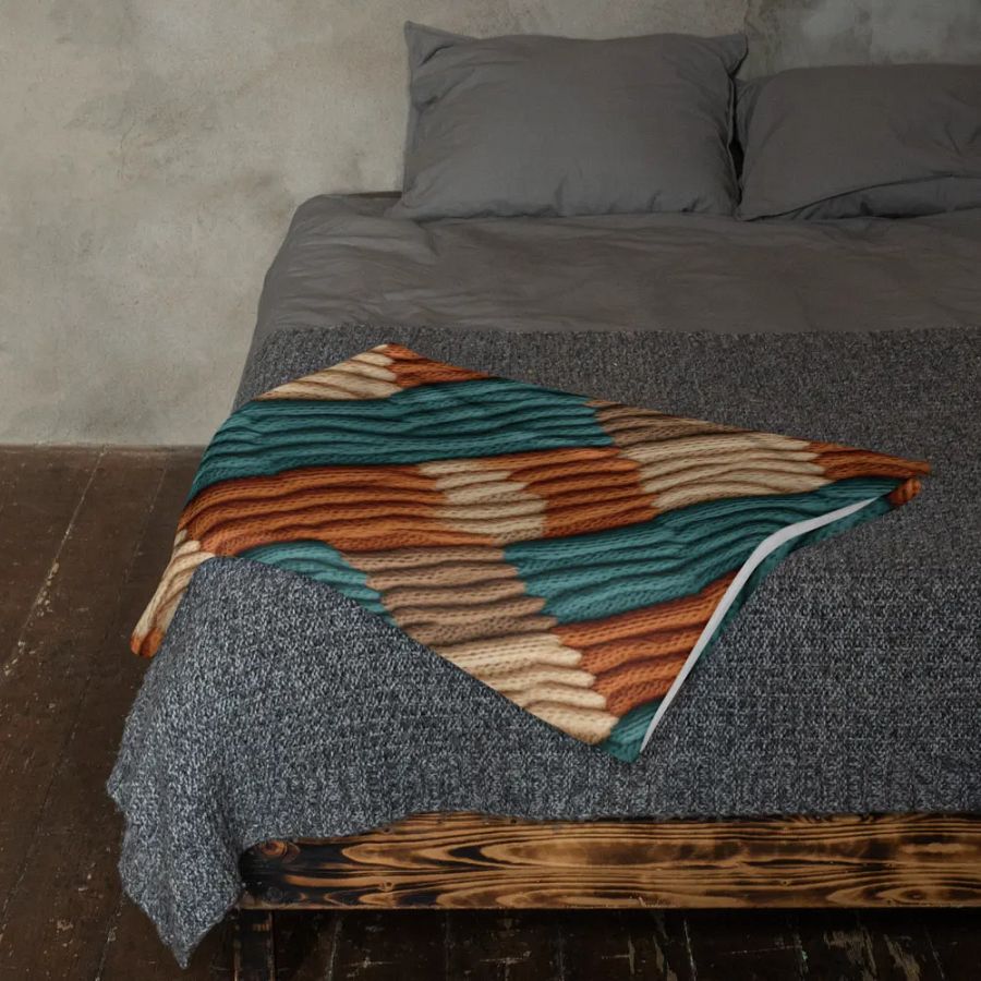 Boho Fall Colors Crochet Knit Pattern Throw Blanket product image (6)