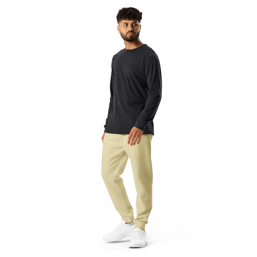 Plain Light Yellow Soft Summer Recycled Polyester Premium Men's Joggers by Treasure Pie product image (12)