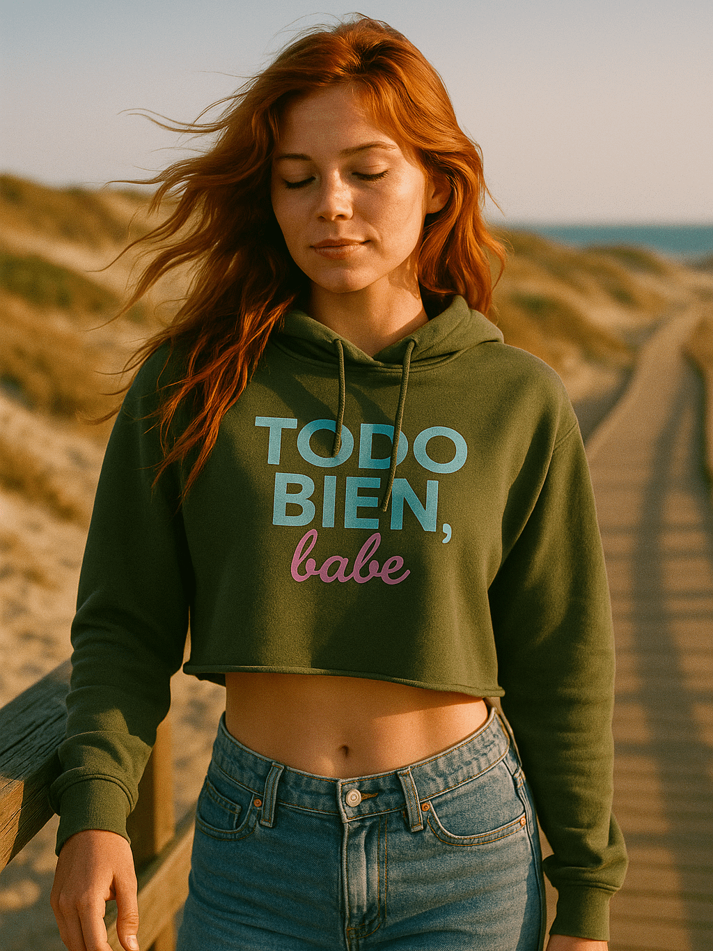 "Todo Bien, Babe" Crop Hoodie product image (2)