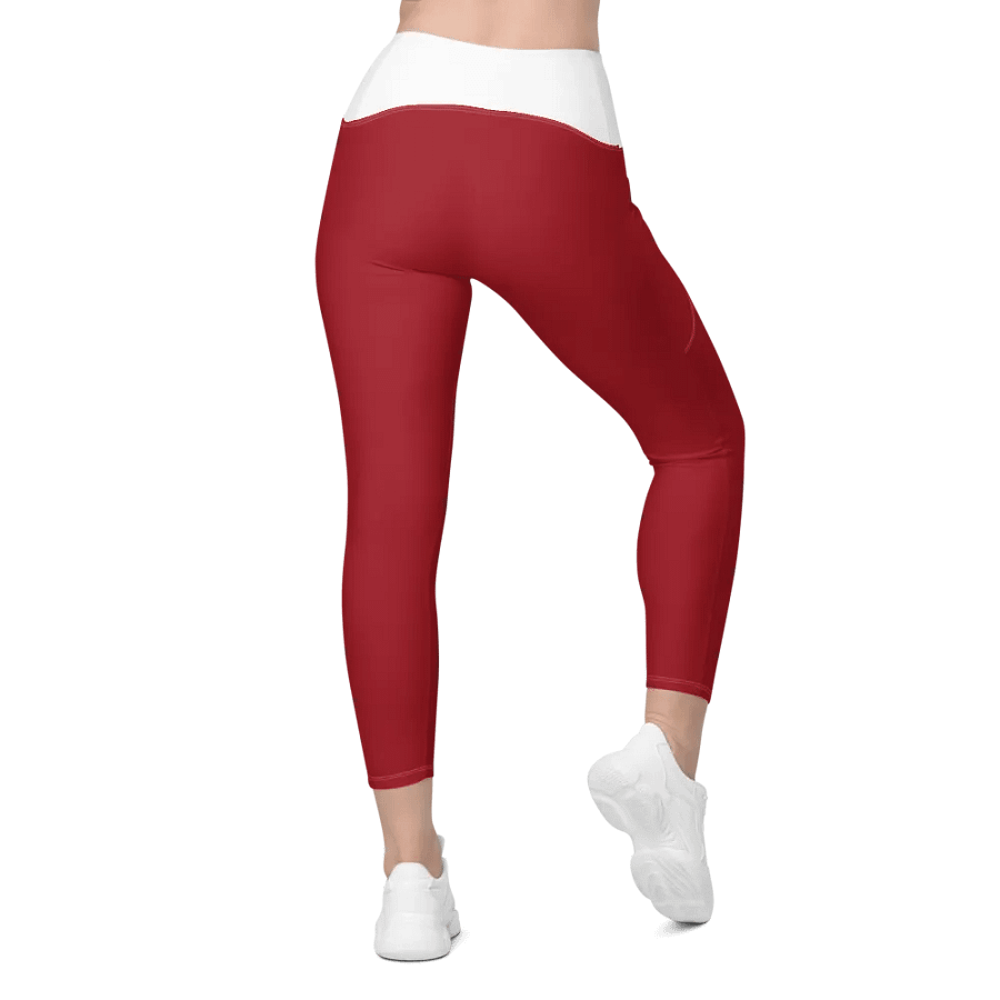 Women's Gingham Cherry High Waisted Leggings, Red product image (8)