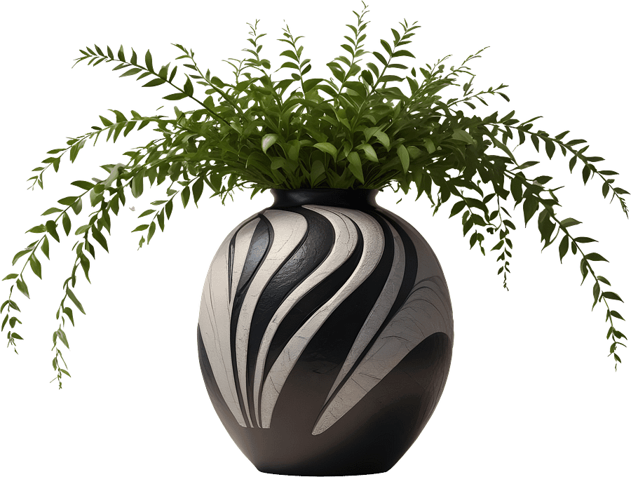 Monochrome Elegance Vase – Black & White Signature, PNG product image (1)