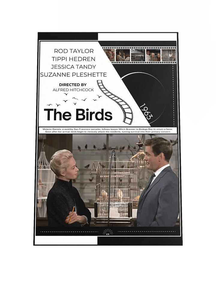 The Birds with Tippi Hedren and Rod Taylor 1963 | Movie Poster | 12x18 Wall Art product image (1)