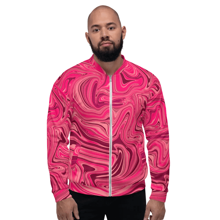 Unisex Bomber Jacket - Shades of Magenta Pink Digital Fluid Art product image (2)