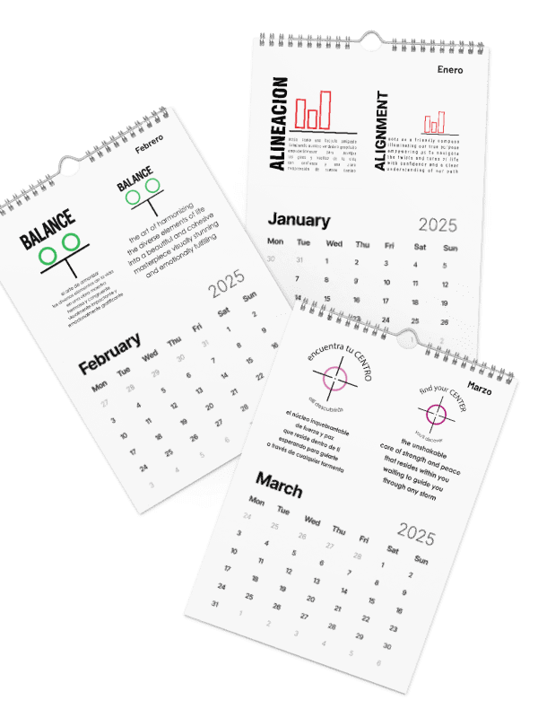 English & Espanol Implicito-Implied 2025 Calendar-Calendario-Now $10.50 Use promo code VIBES4LOVE at checkout product image (1)