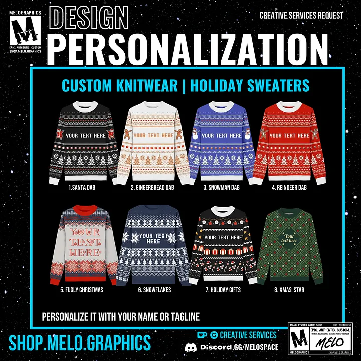 Creative Service: Design Personalization - Custom Knitwear & Holiday Sweaters | #MadeByMELO product image (1)