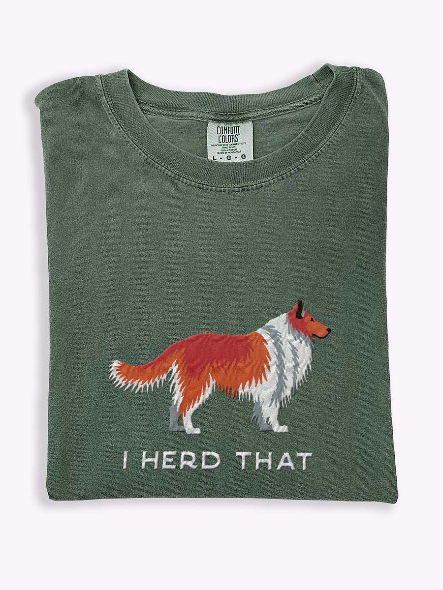 I Herd That T-Shirt(Embroidered) of a Shetland Sheepdog(Red) product image (1)