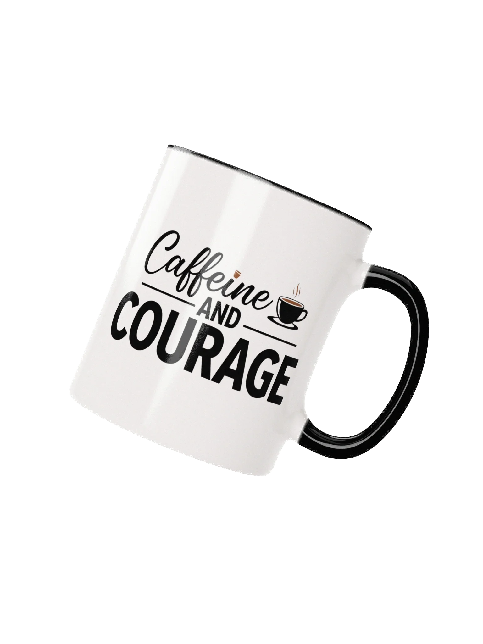 Caffeine and Courage Mug – Bold Morning Coffee Cup for Motivation & Energy Boost | Durable Ceramic Gift for Coffee Lovers product image (2)
