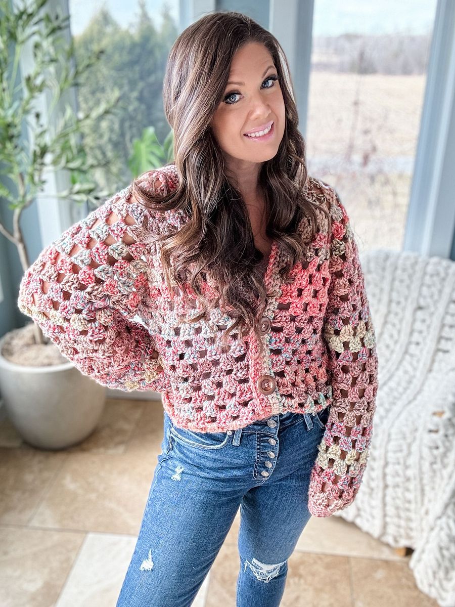 Chunky Granny Stitch Cardigan Crochet Pattern product image (1)