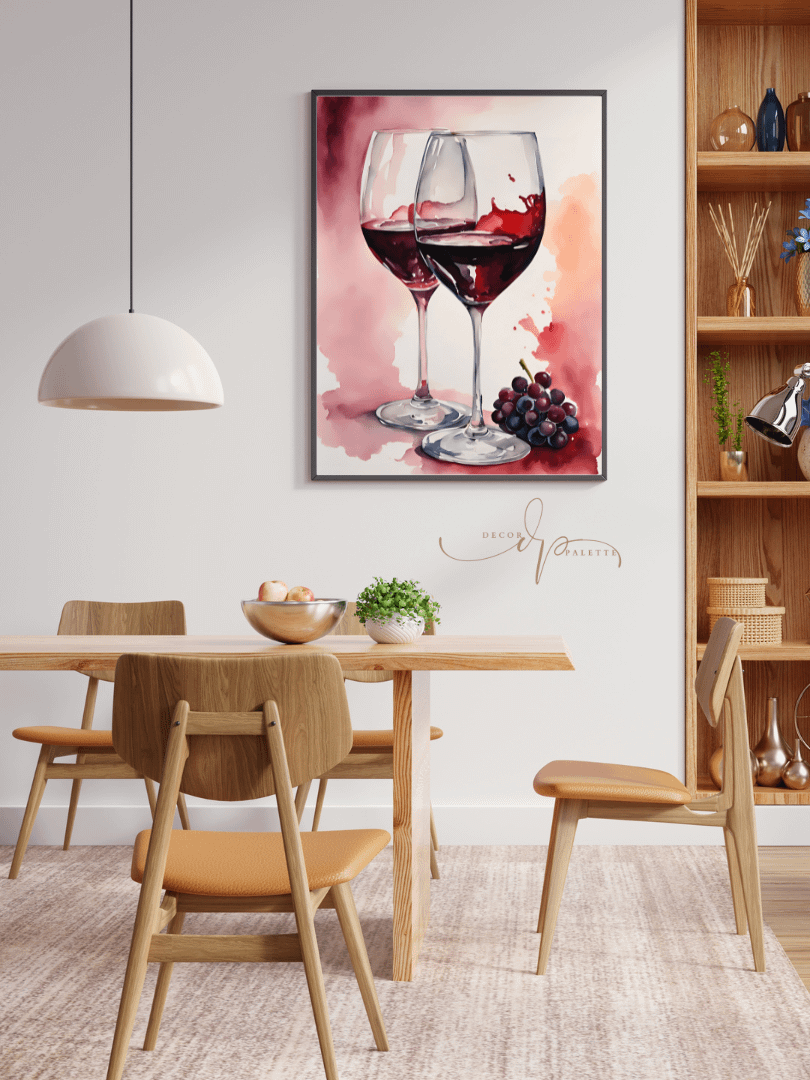 Watercolour Painting Printable Wall Art of RED WINE product image (3)