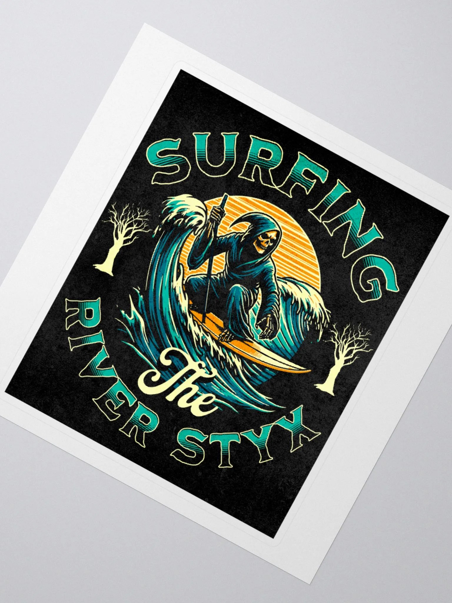 Surfing The River Styx Sticker product image (2)