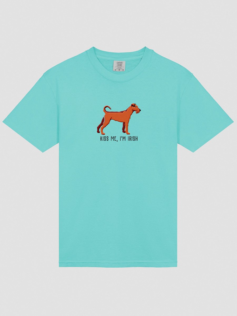 Kiss Me, I'm Irish T-Shirt(Embroidered) of an Irish Terrier(Red) product image (33)