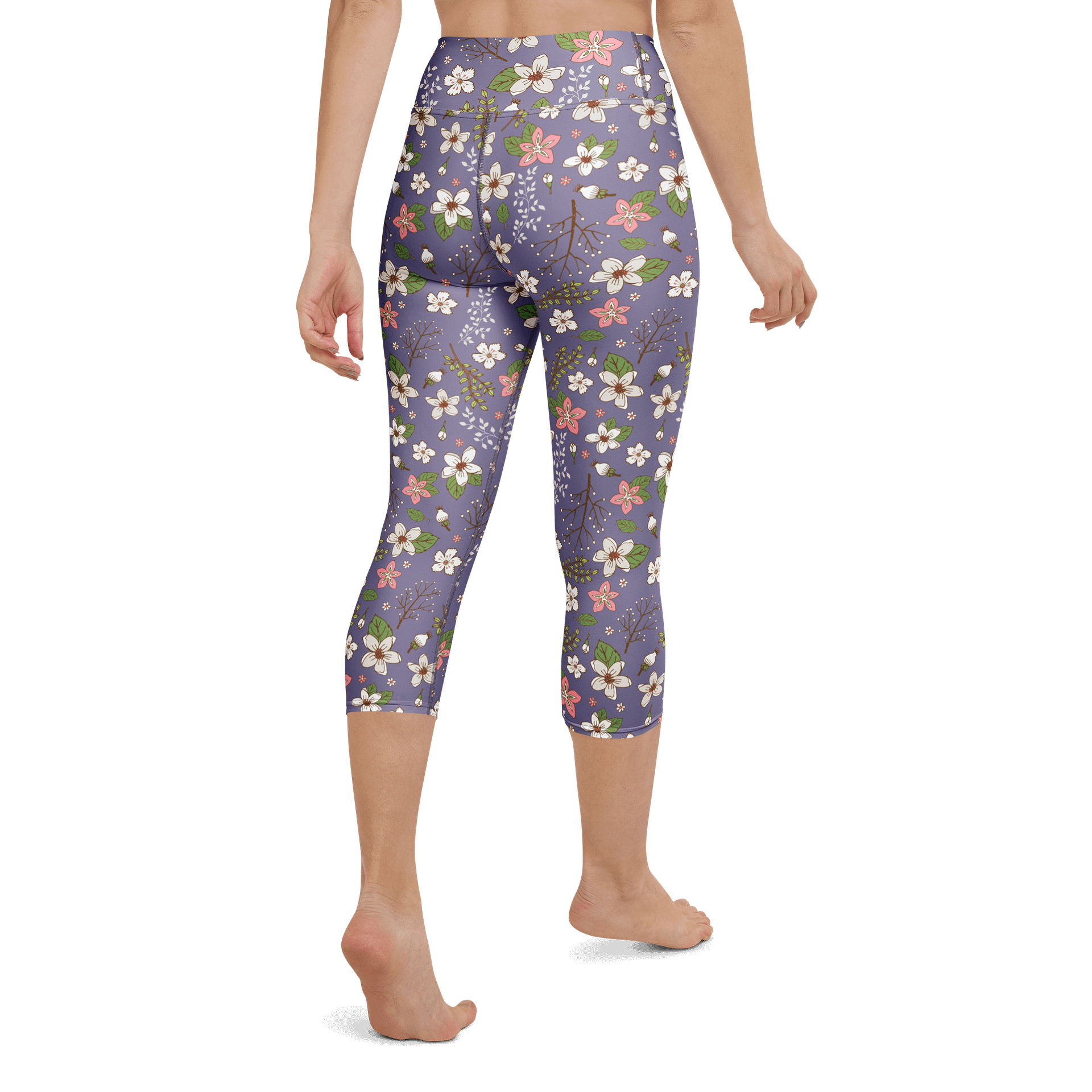 High-Waisted Floral Yoga Capri Leggings – Women’s All-Over Print Activewear product image (3)