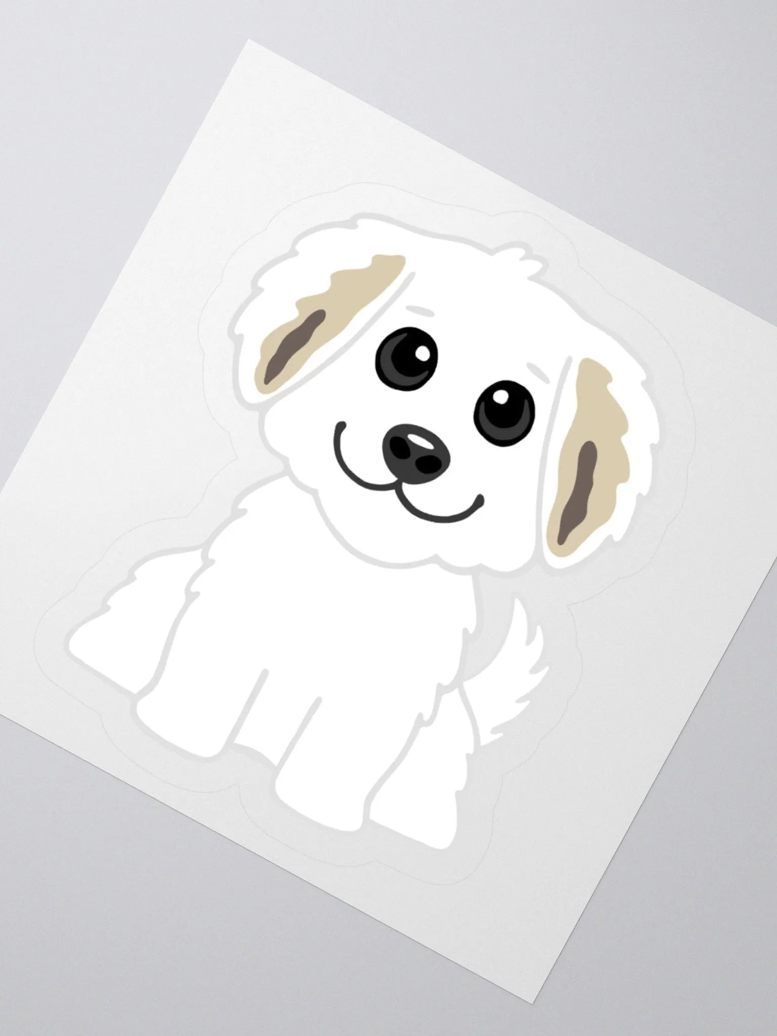 Adorable Cartoon White Puppy Sticker product image (6)