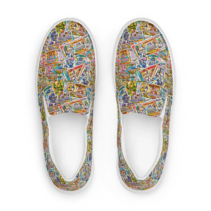 Jugoslovenski inflatorni dinar 1993 (Kolaž/mozaik) Women's Slip-On Canvas Shoes product image (1)
