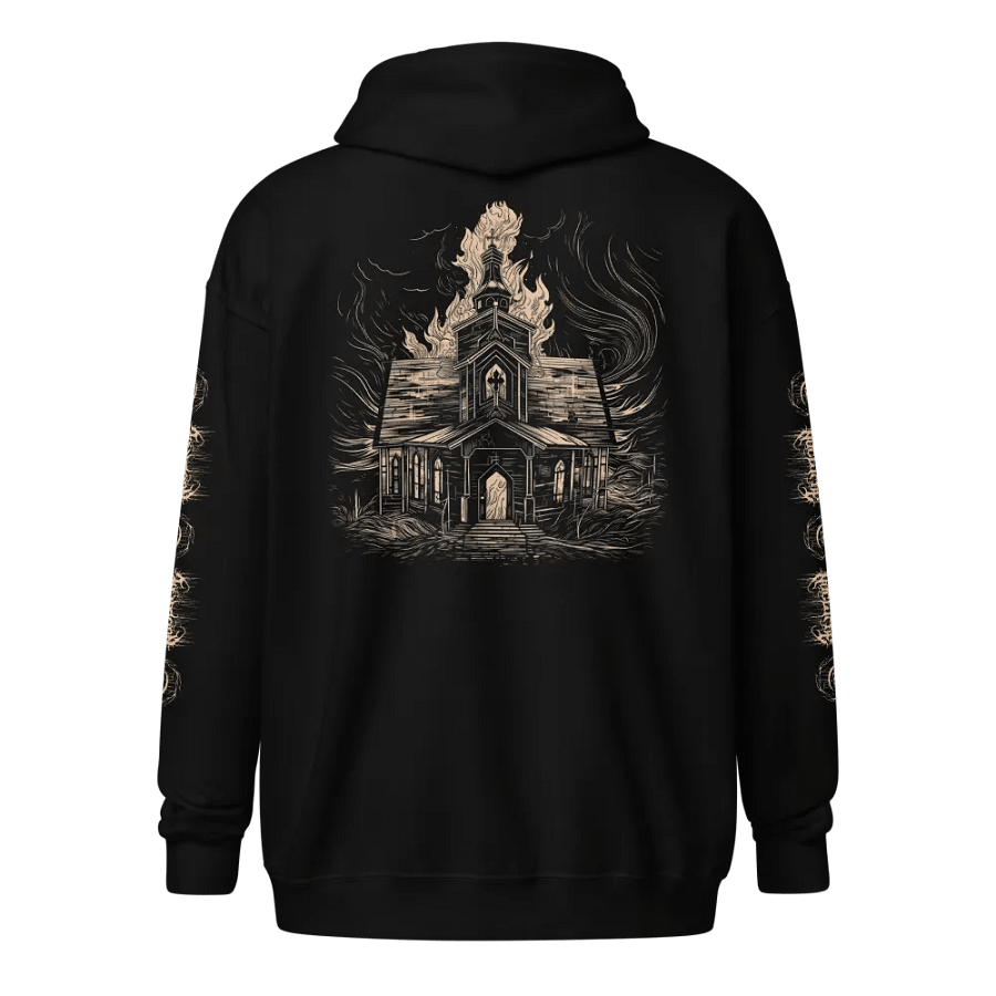 Burning Church Zipper Hoodie product image (2)