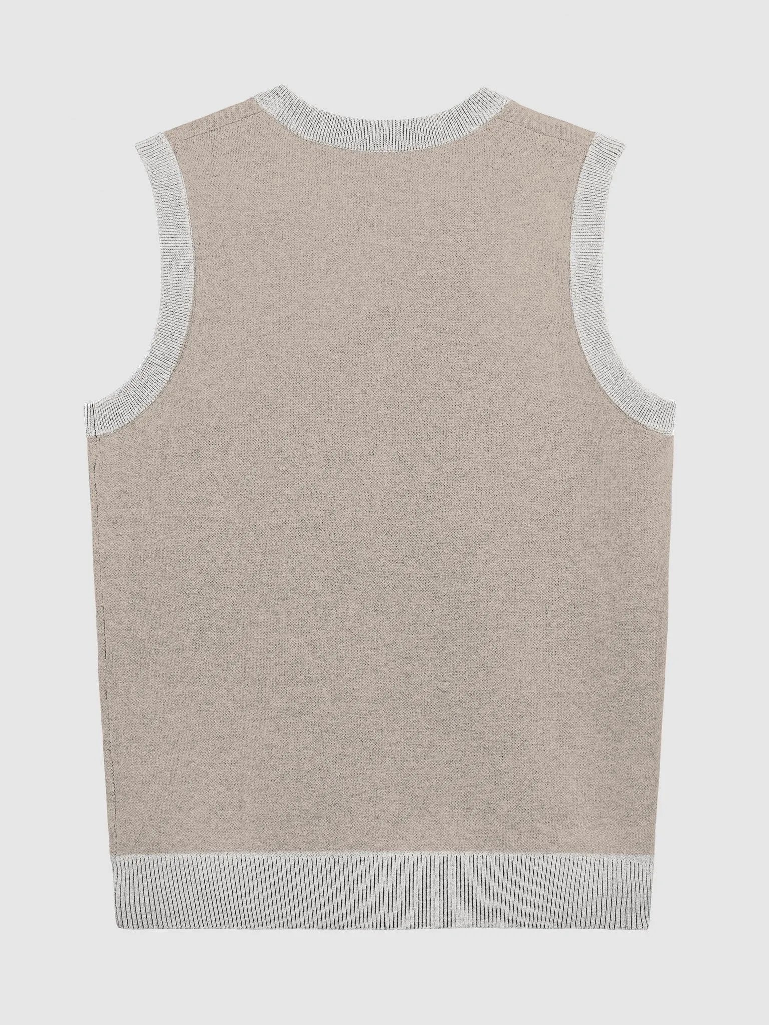 PLEASE DON'T MAKE ME TALK (duotone taupe) knitwear vest product image (10)