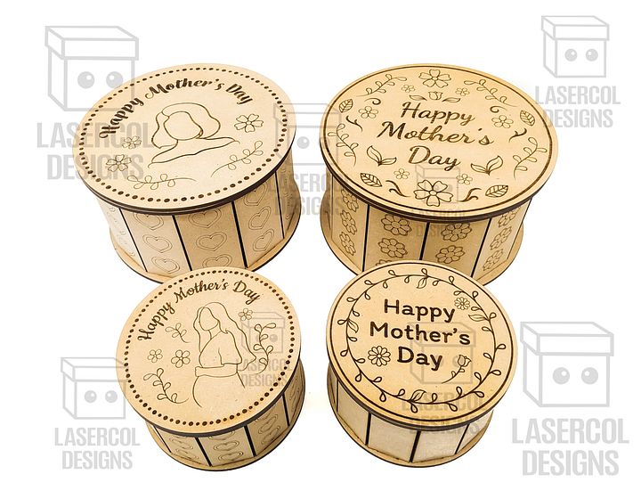 Mother's Day Gift Boxes (4 Styles, 2 Sizes) - Laser Cut Files product image (2)