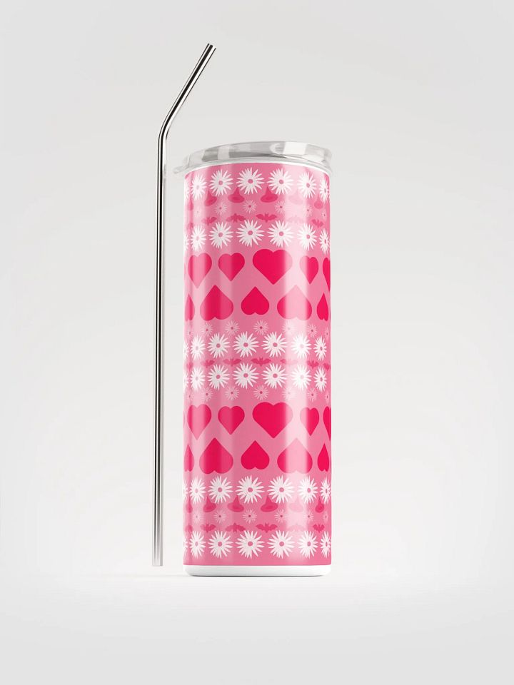 Chic Pink Hearts and Daisies Tumbler product image (1)