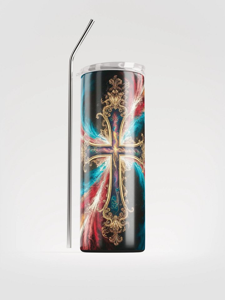 Lift Me Up Lord 3D Christian Cross Red Gold 20 Oz Tumbler product image (1)