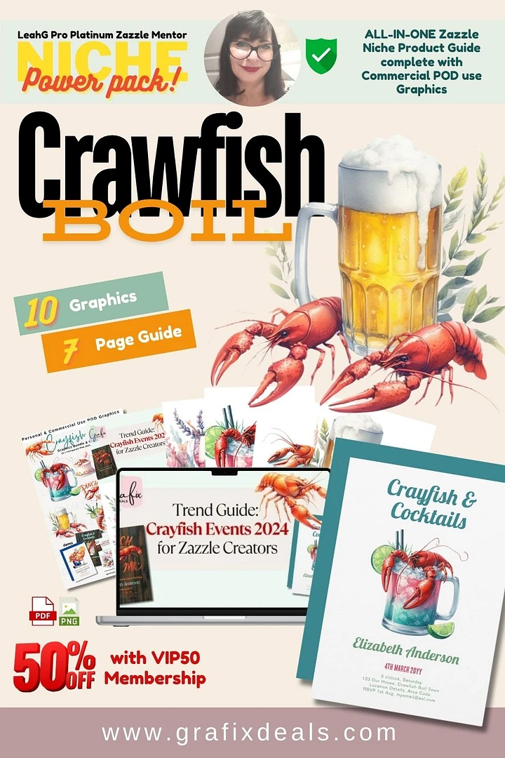 Crawfish, Crayfish Boil Product Creation Guide and Graphics for Zazzle Niche Creators product image (1)