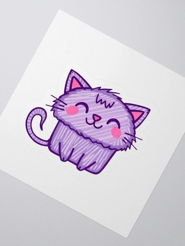 Whimsical Purple Cat Kiss Cut Stickers product image (4)