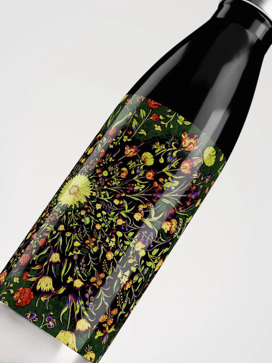 Medieval Flowers on Green Stainless Steel Water Bottle product image (5)