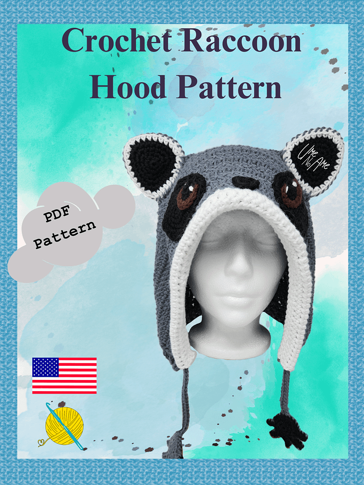 Crochet Raccoon Hood Pattern product image (1)