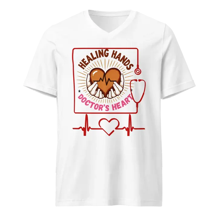 Healing Hands Doctor's Heart V-Neck Tee product image (5)