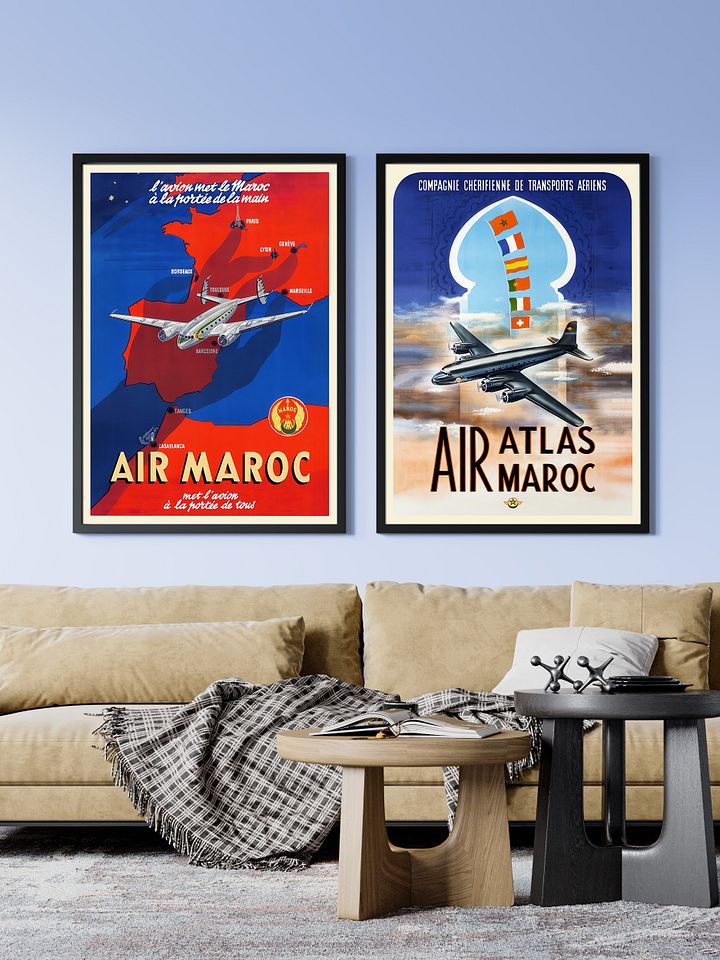 Morocco, Air Atlas/Air Maroc, 1952 — retro travel poster, vintage travel print product image (2)