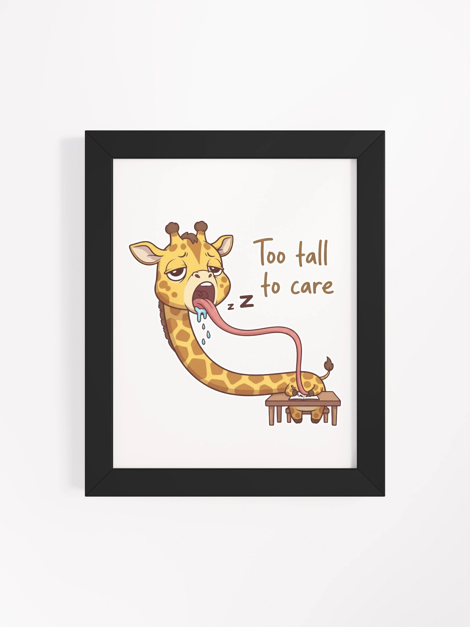 Lazy Giraffe Doing Doodles Framed High-Quality Matte Poster product image (4)