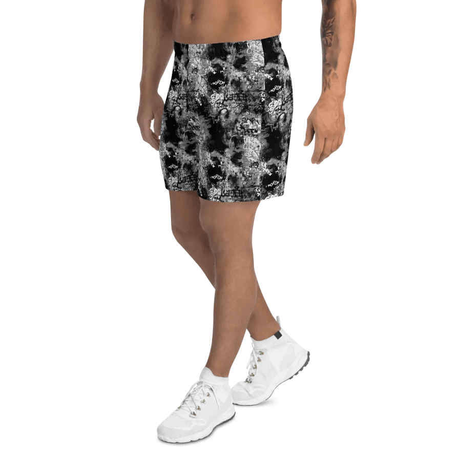 Black and White Graffiti | Athletic Long Shorts product image (4)