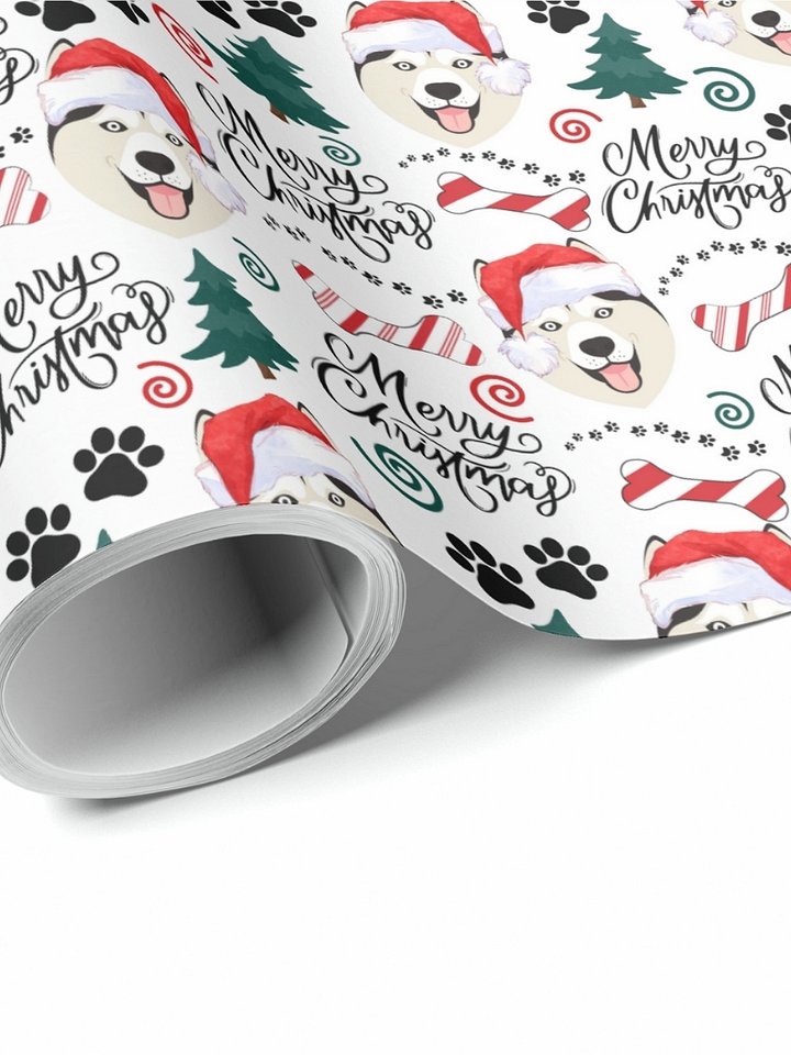 Siberian Husky Christmas Gift Wrapping Paper product image (1)