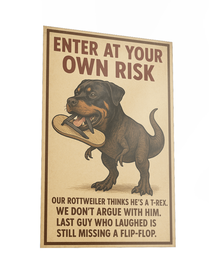 Rottweiler Flip-Flop Warning Poster product image (6)