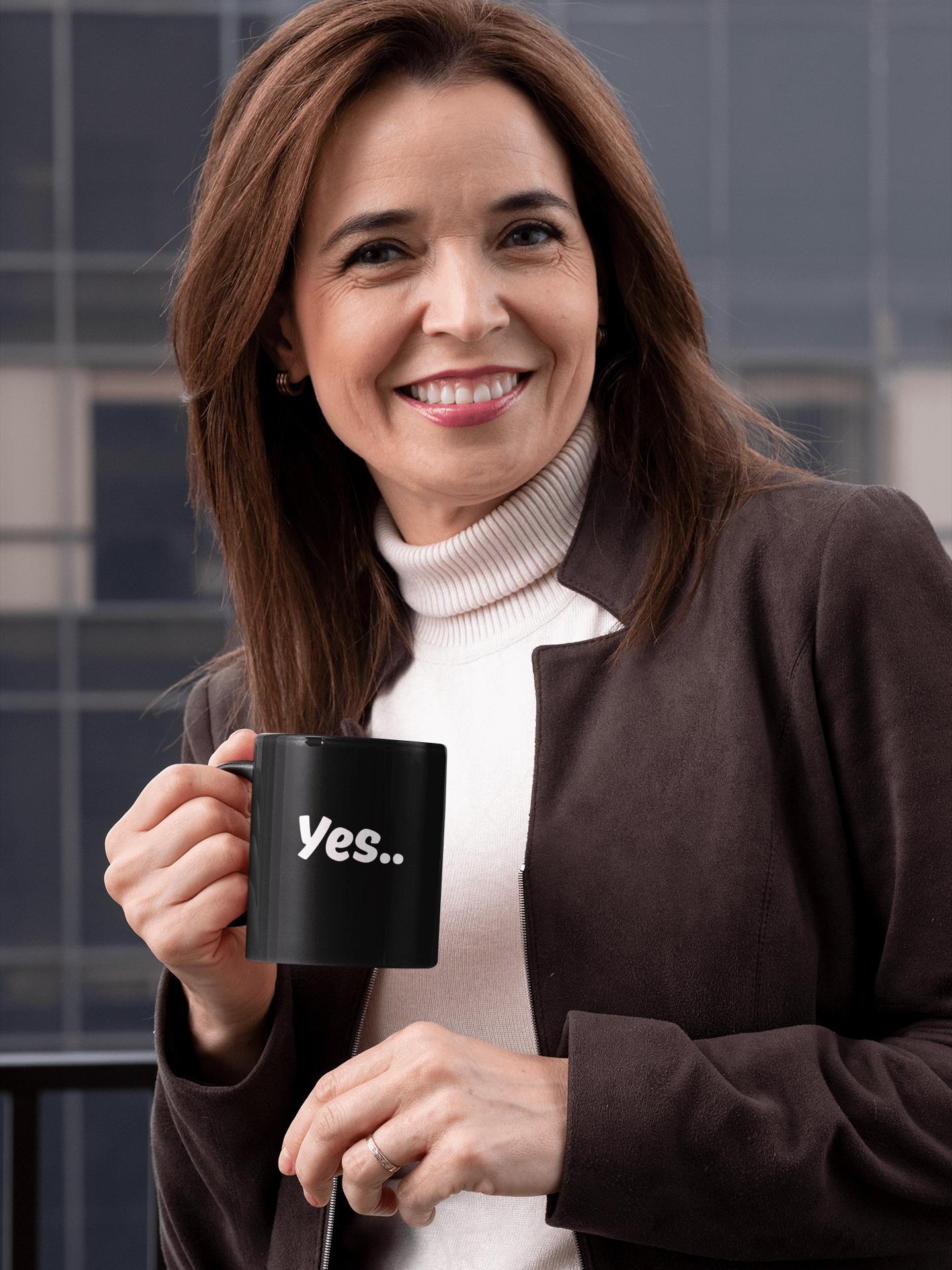 “Yes..” My Vibe Black Ceramic Mug product image (1)