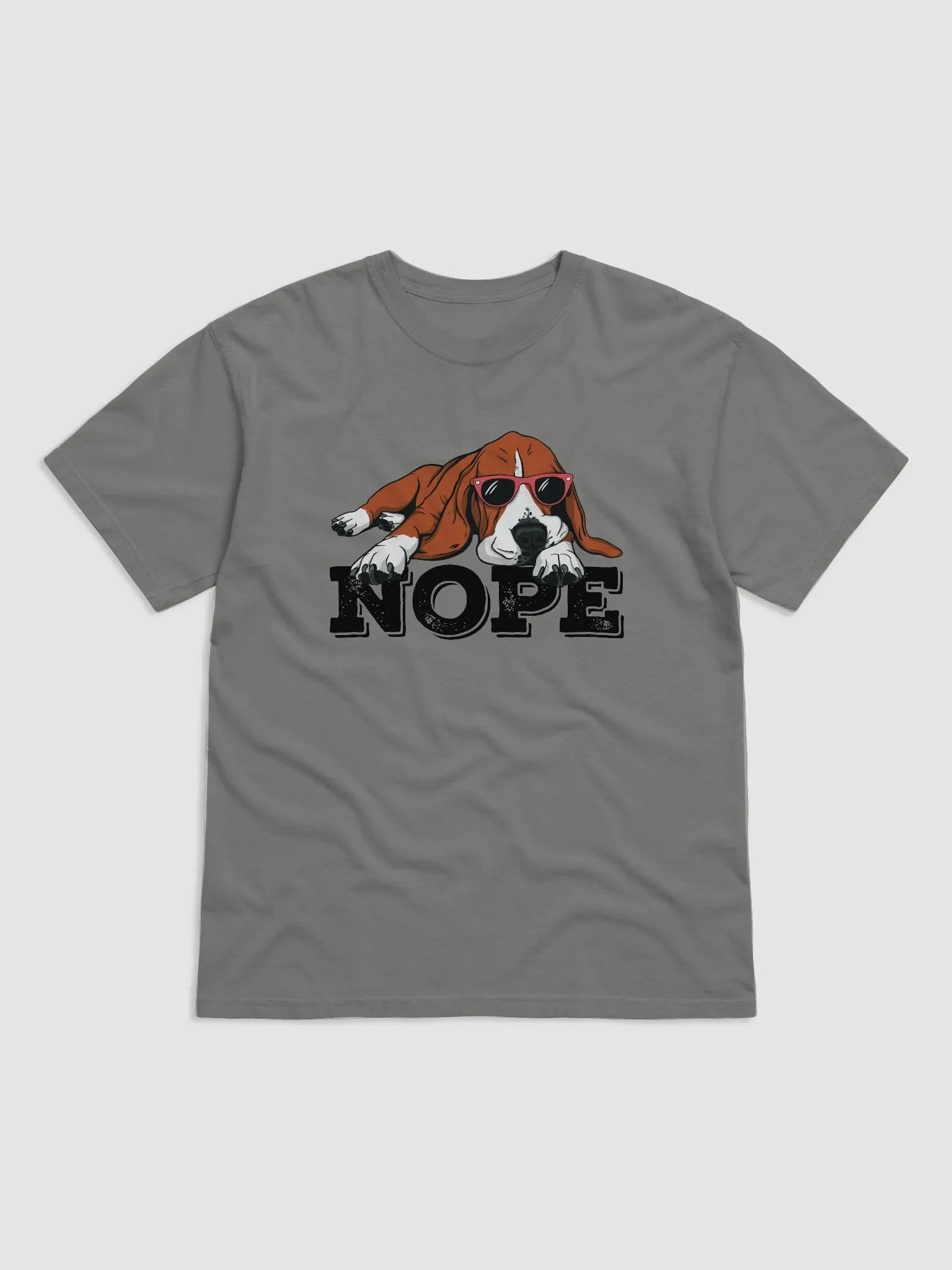 Nope Funny T-Shirt | Funny Lazy Basset Hound Wearing Sunglasses T-Shirt for Dog Lovers product image (14)