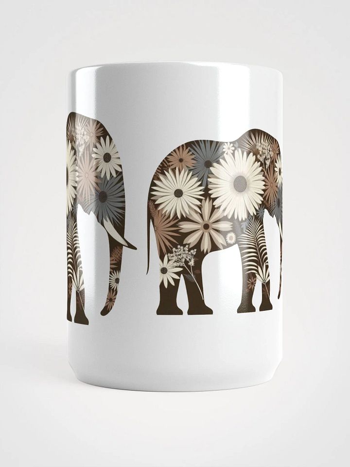 Floral Elephant White Glossy Mug product image (2)