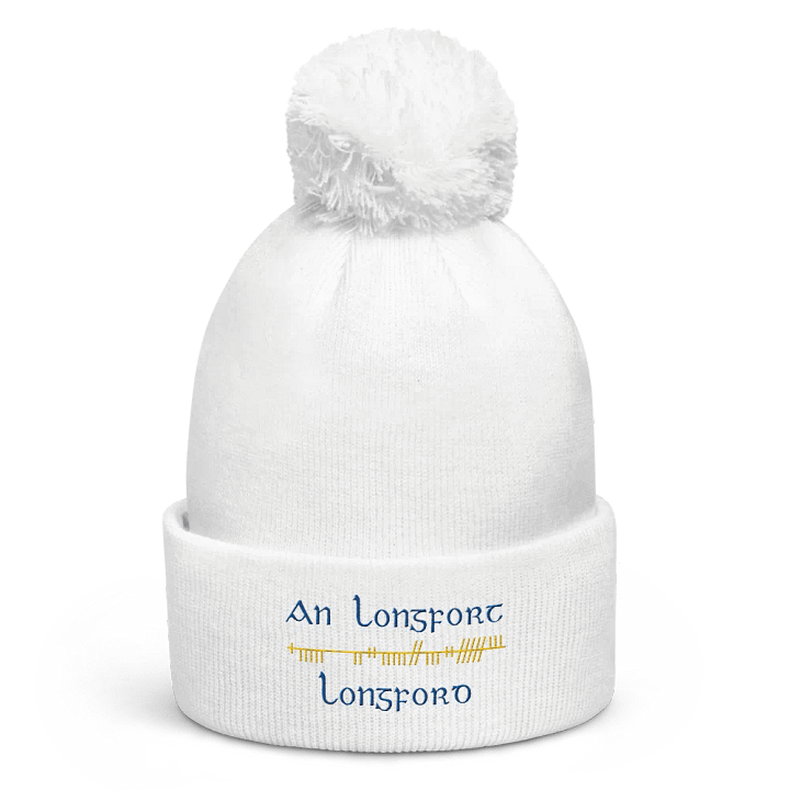 Longford/An Longfort Orthodox style Ogham embroidered Pom-Pom Beanie product image (6)