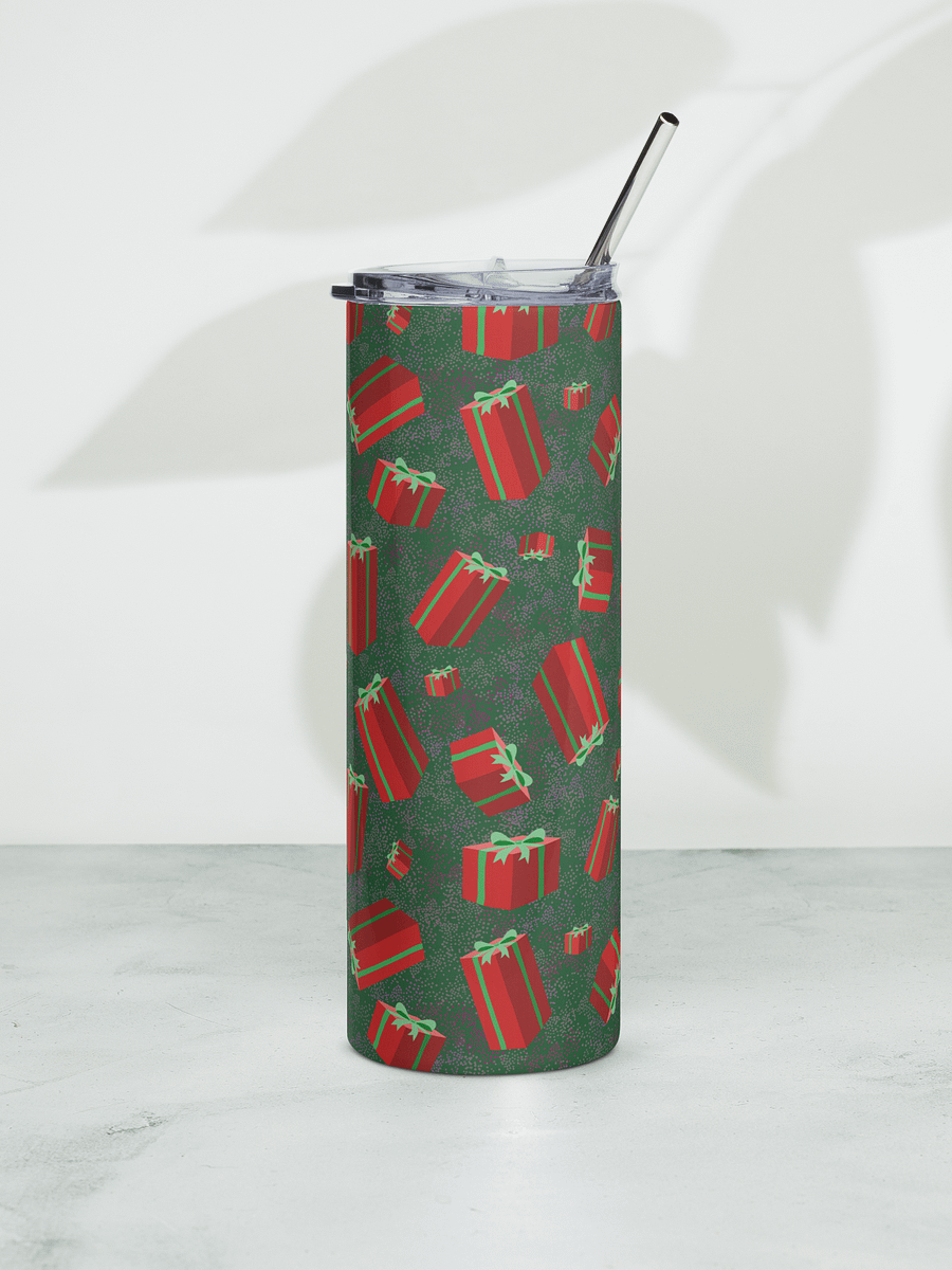 Retro Floating Red Presents Stainless Steel Tumbler with Straw product image (6)
