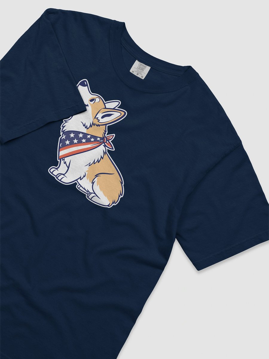 Cute Corgi Graphic T-Shirt, 4th of July, Patriotic Unisex Garment-Dyed Tee product image (4)