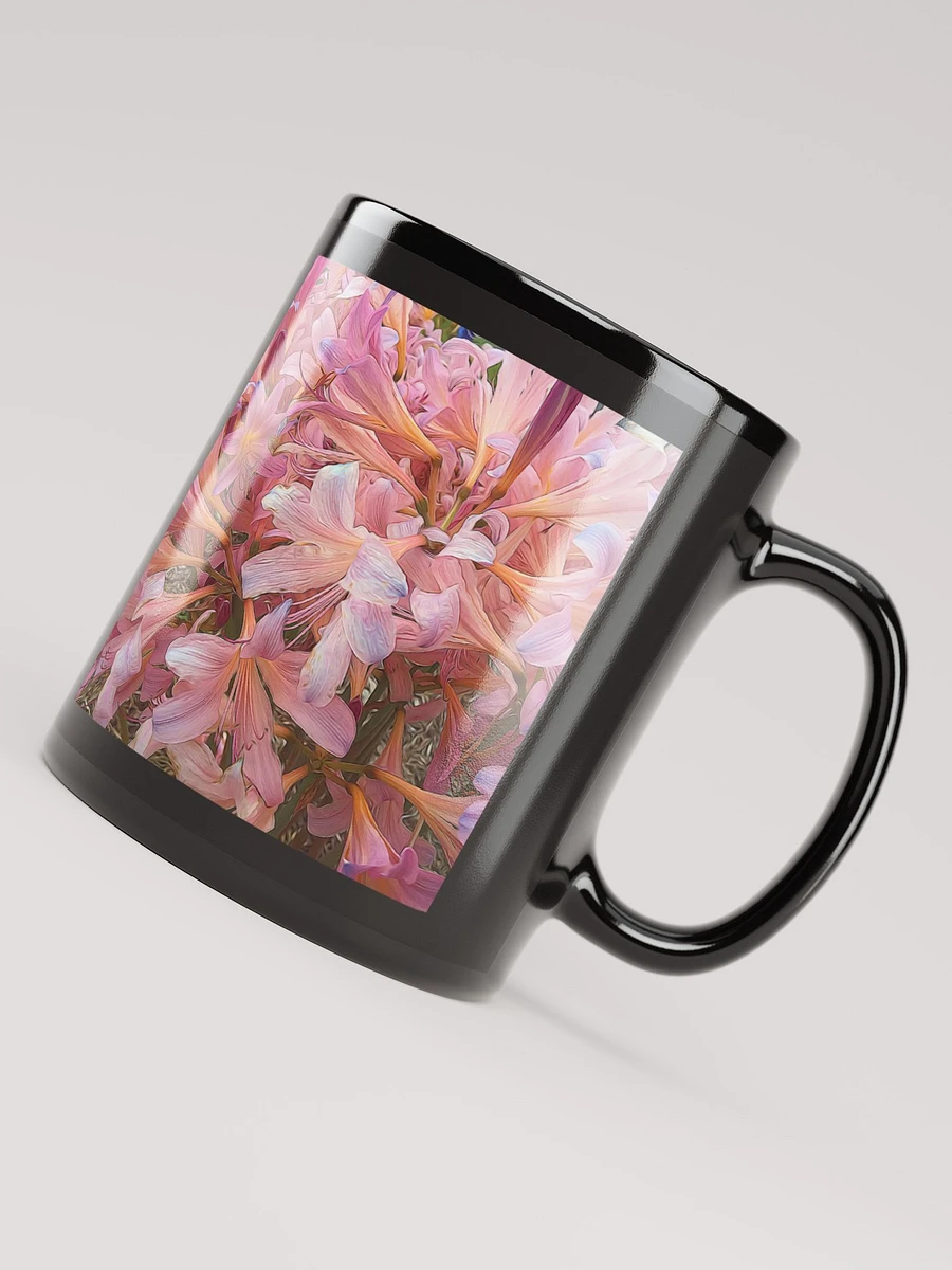 Pink Amaryllis Black Coffee Mug product image (7)