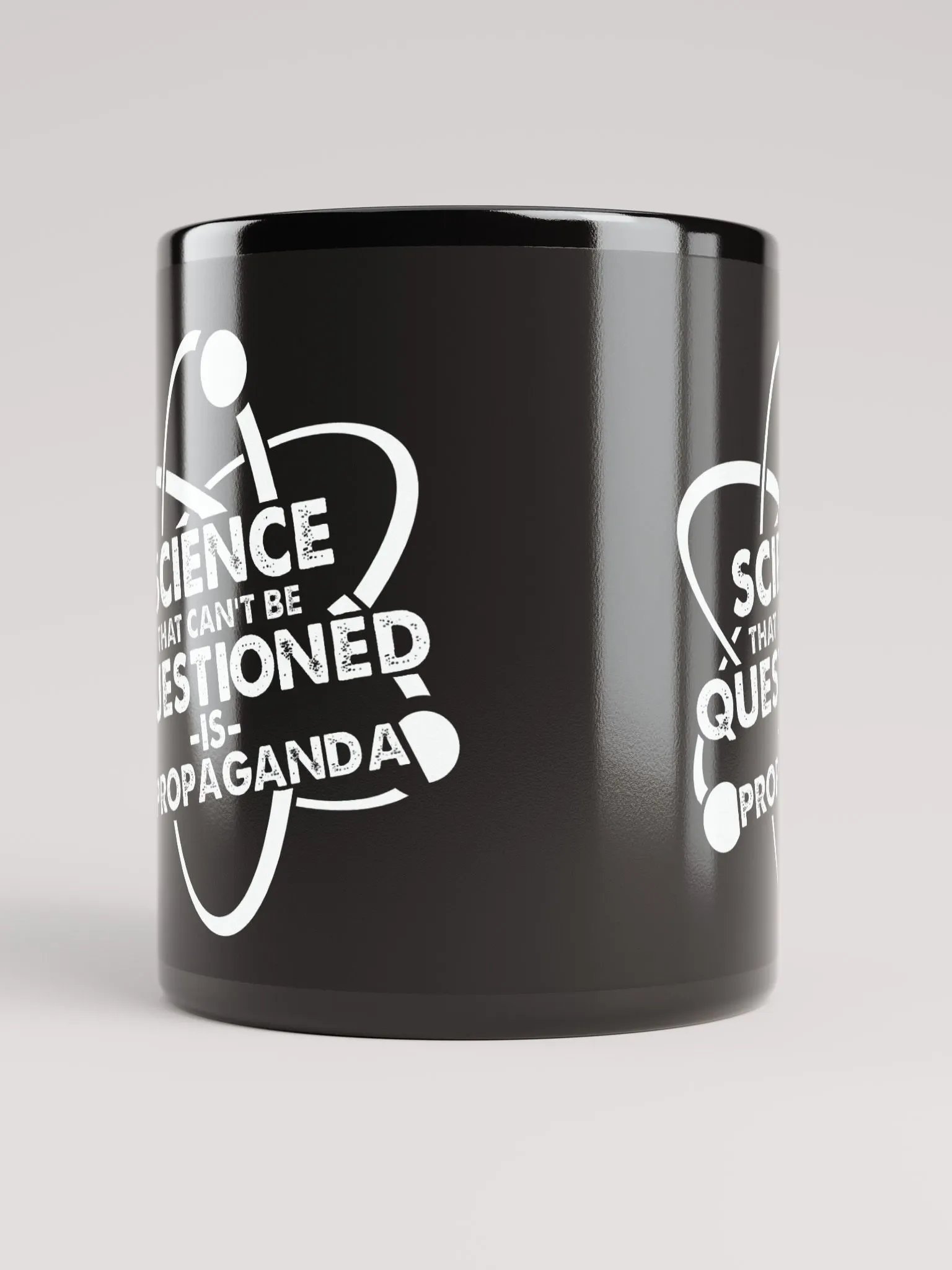 Science Can't Be Questioned Black Mug product image (3)