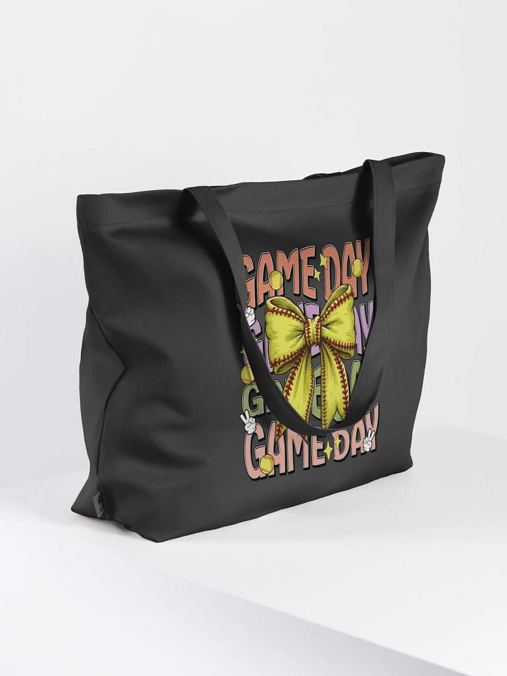 Game Day Bow Softball Fun Organic Tote product image (1)