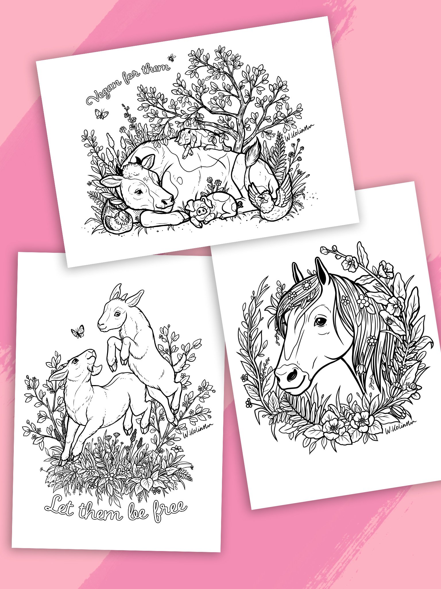Happy animals - Vegan coloring set product image (2)