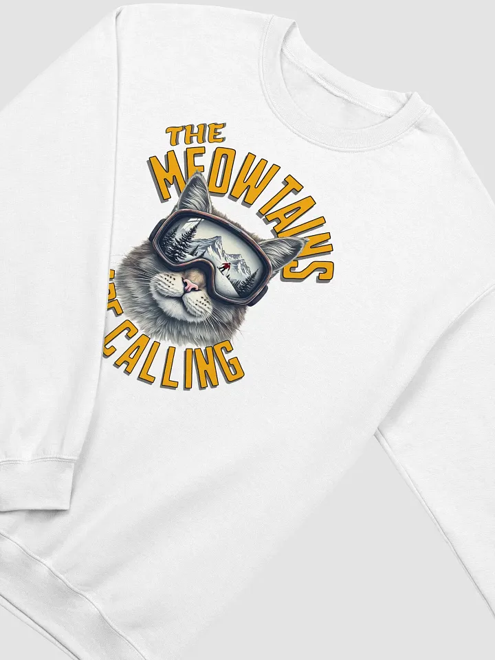 The Meowtains Are Calling Cat Skiing Crewneck Sweatshirt product image (22)