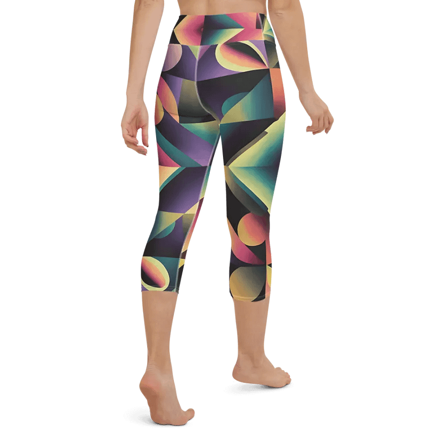 Abstract Lithographic Pattern Design Yoga Capri Legging - V7 product image (1)