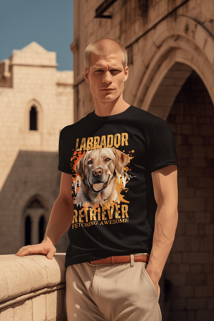 Dark Color Labrador Fetching Awesome Regular T-shirt product image (1)